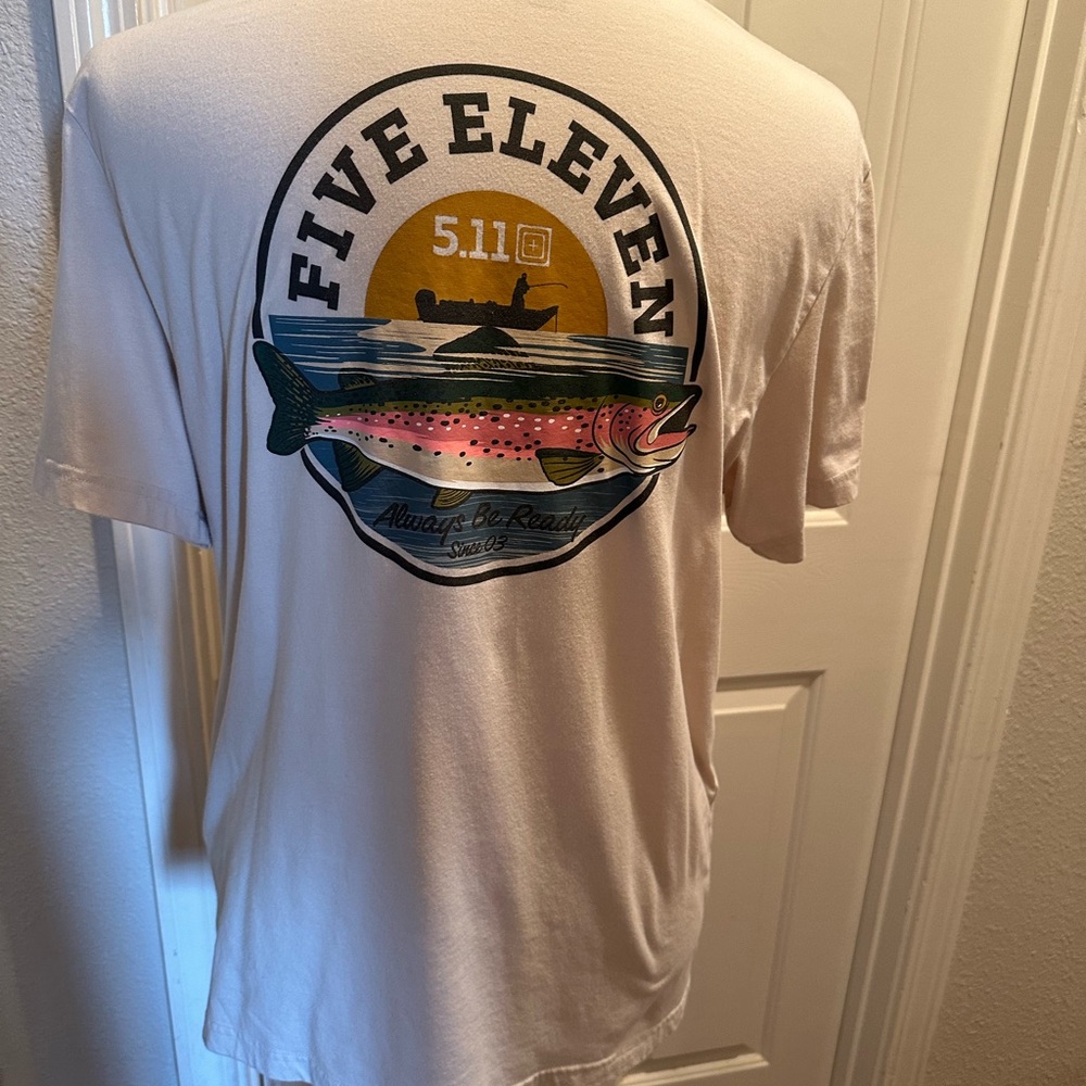 New With Tags 511 Tactical Tee Shirt “ Trout On! “ Men’s Size 3XL Tan 2020-2025
